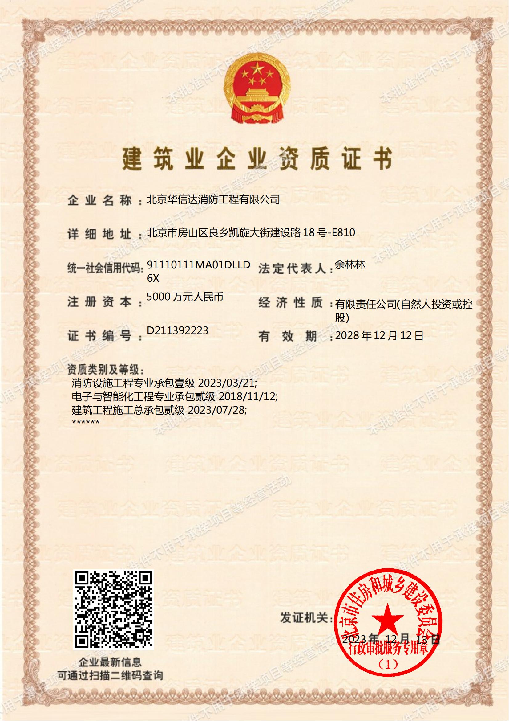 一级资质-无有效期